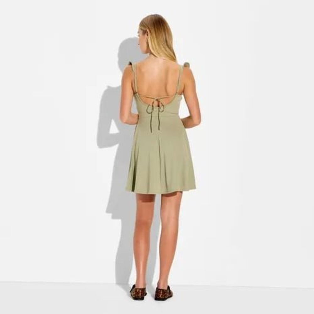 Women's Ruffle Flutter Sleeve Mini A-Line Dress - Wild Fable Dark Taupe S